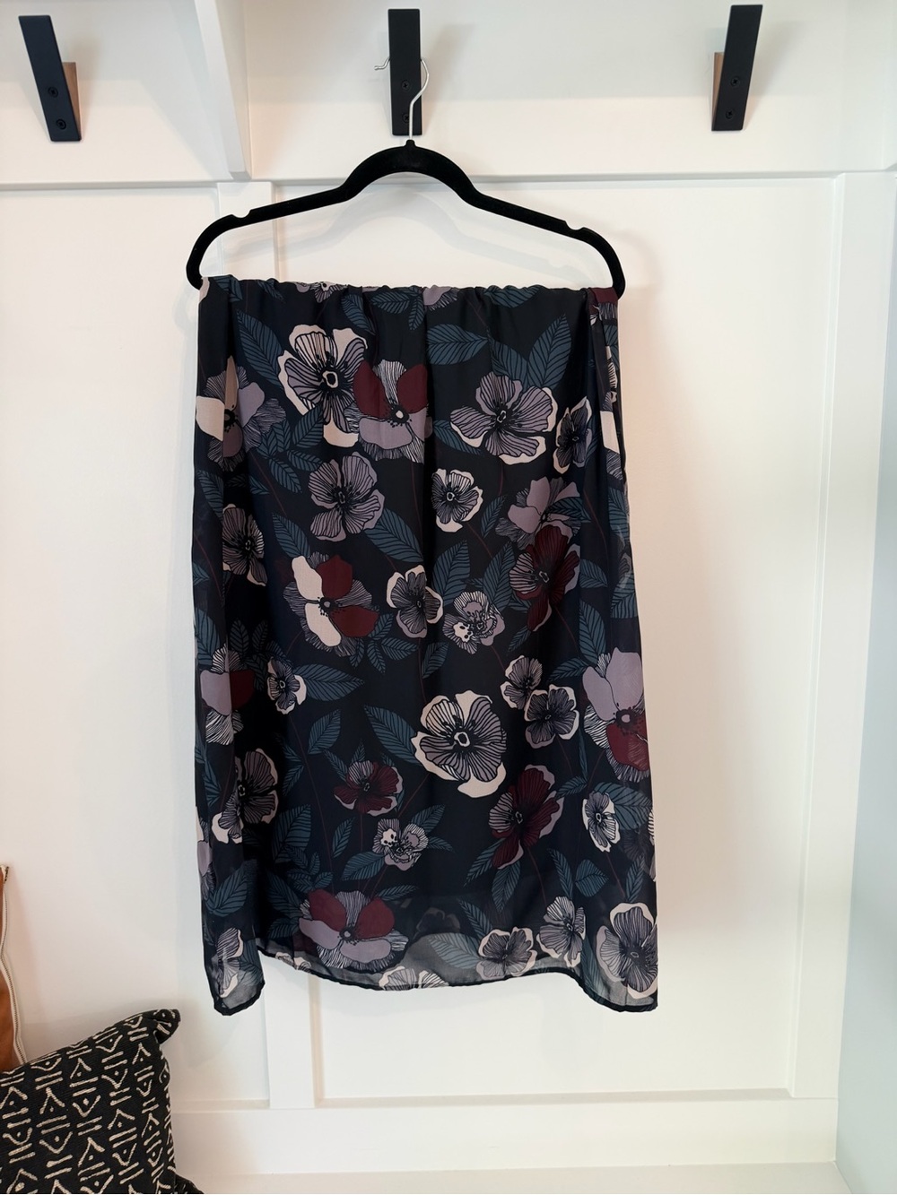 Sseko Chiffon Midi Skirt in Midnight Floral